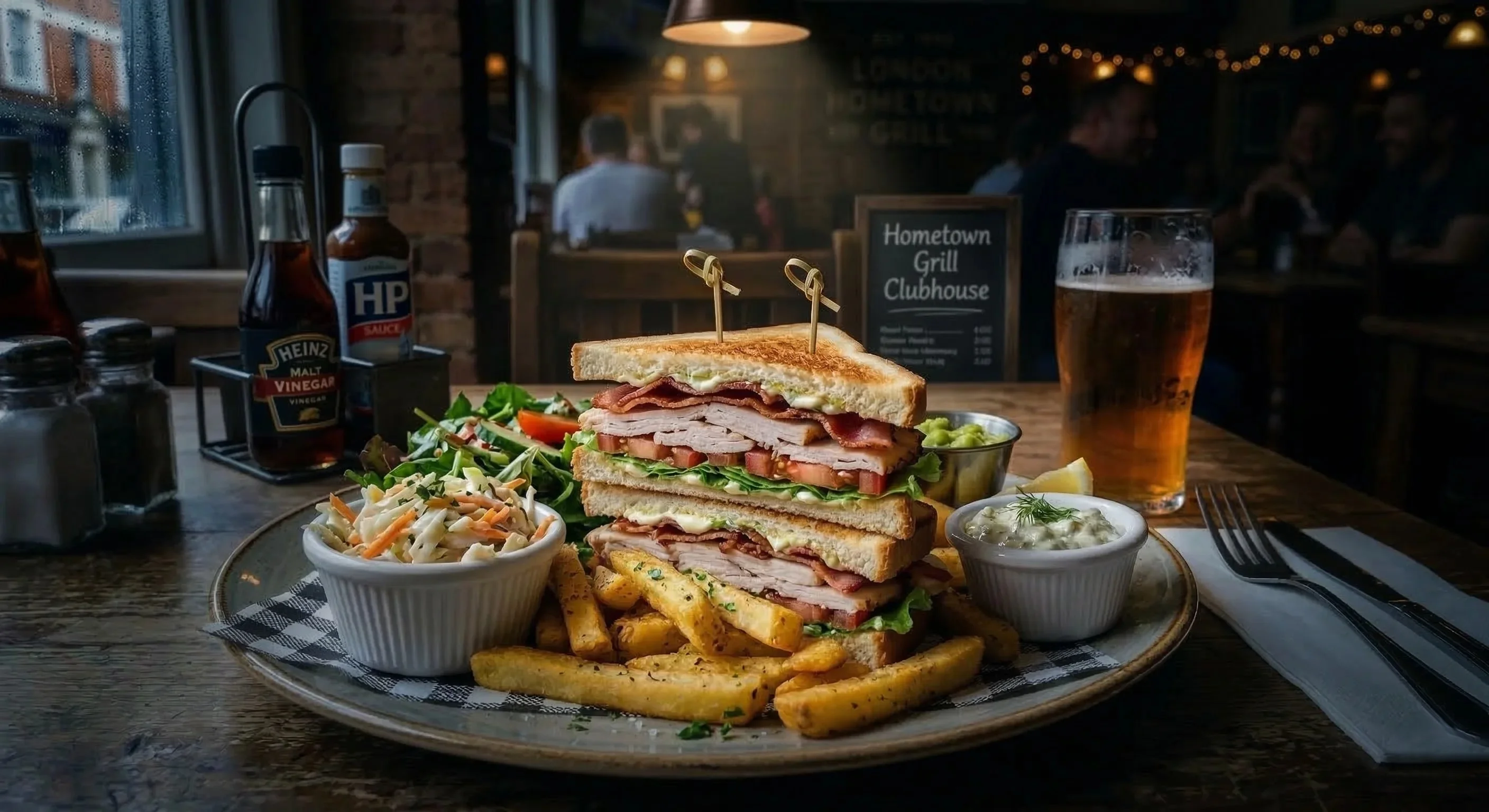 Hometown Grill Clubhouse sandwich at London Hometown Grill in St. Thomas, ON